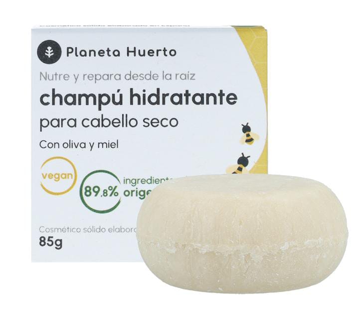 CHAMPU SOLIDO HIDRATANTE CABELLO SECO OLIVA Y MIEL VEGANO