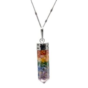COLGANTE LAPIZ DE ORGONITA 7 CHAKRAS