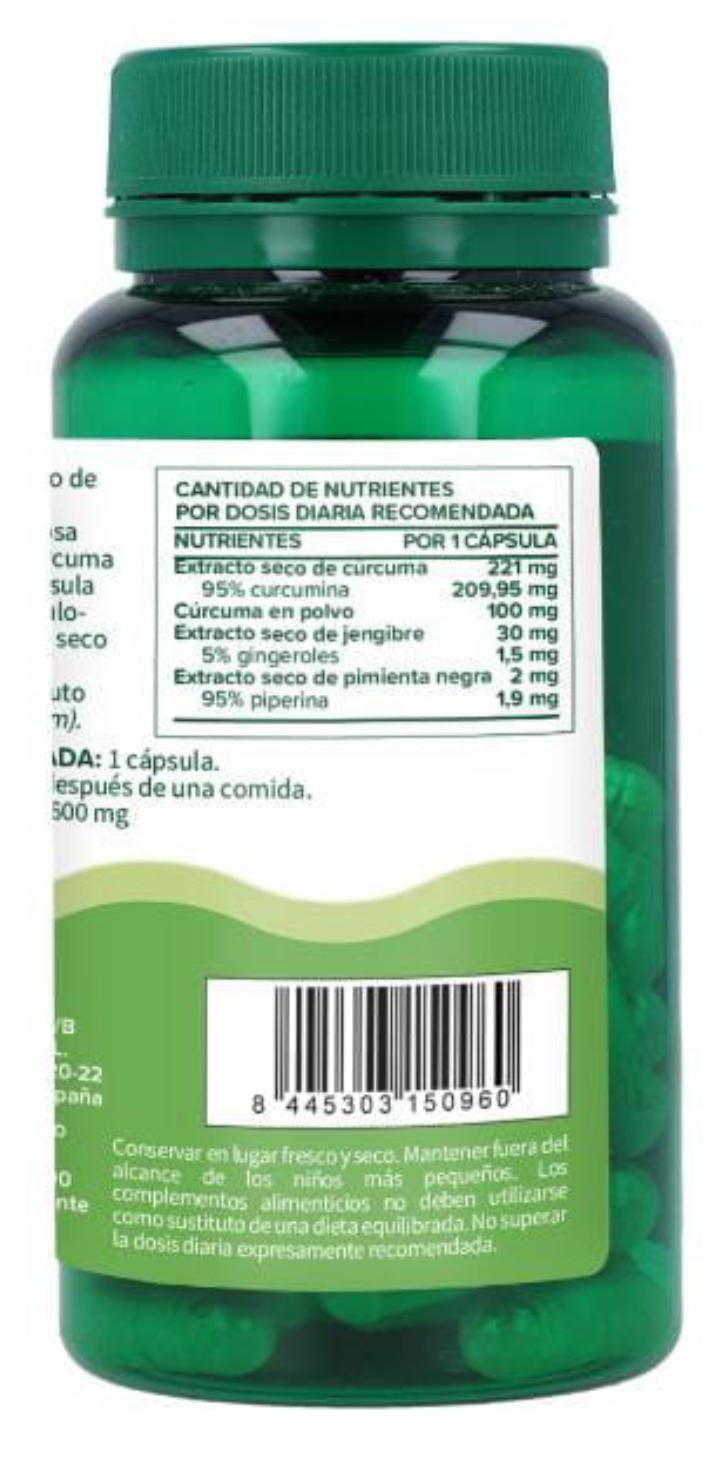 CURCUMINA FORTE CURCUMA CON PIMIENTA NEGRA 60 CAPSULAS - Imagen 2