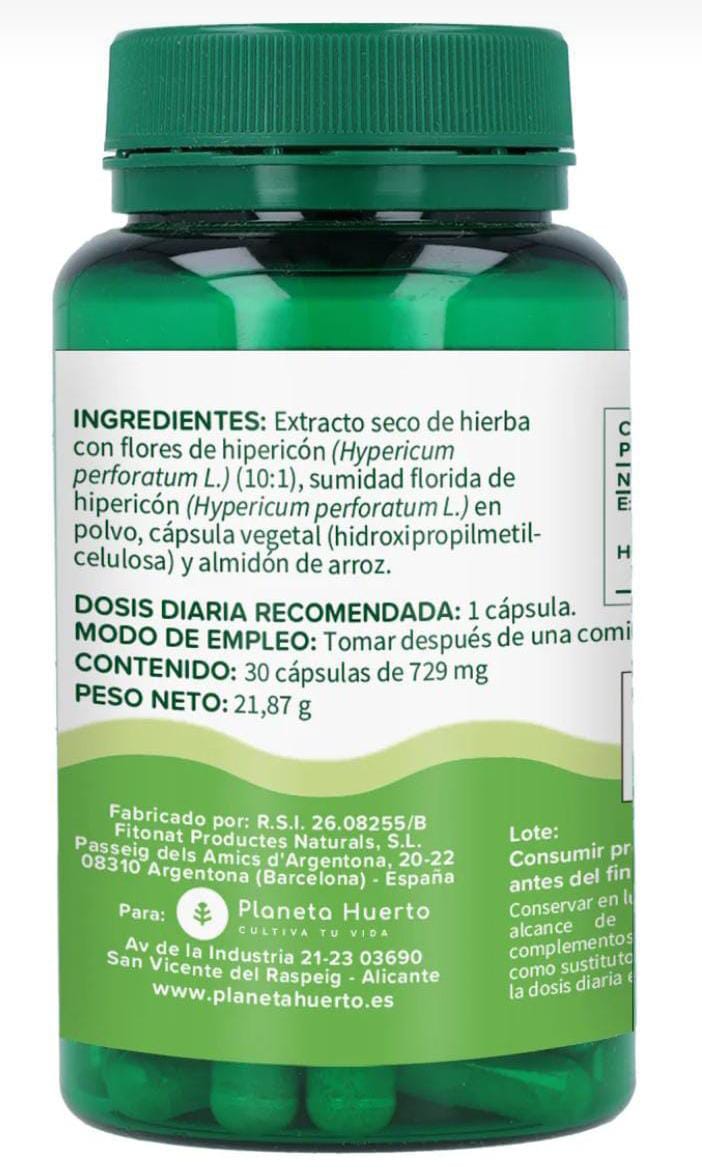HIPERICO CAPSULAS VEGETALES 600MG 30 CAPSULAS - Imagen 2
