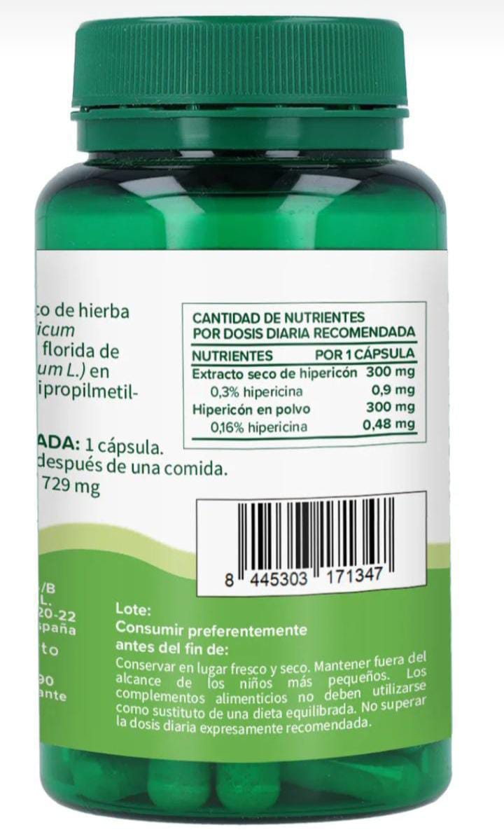 HIPERICO CAPSULAS VEGETALES 600MG 30 CAPSULAS - Imagen 3