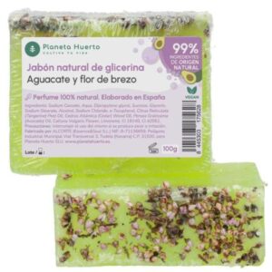JABON NATURAL DE GLICERINA AGUACATE Y FLOR DE BREZO