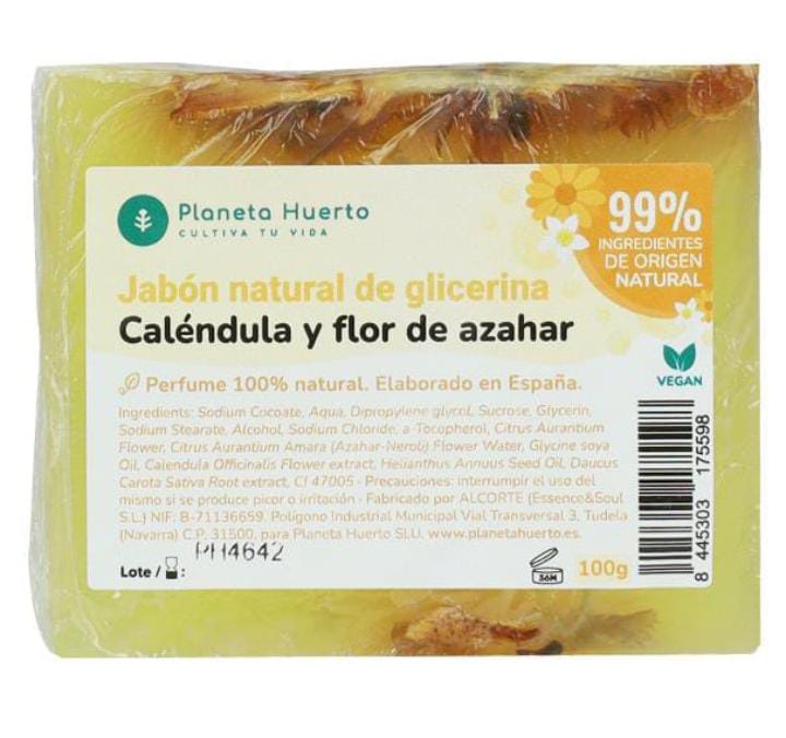JABON NATURAL GLICERINA CALENDULA Y FLOR DE AZAHAR
