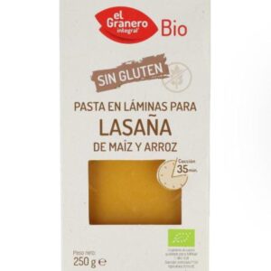 PASTA LASAÑA DE MAIZ Y ARROZ BIO SIN GLUTEN 250GR