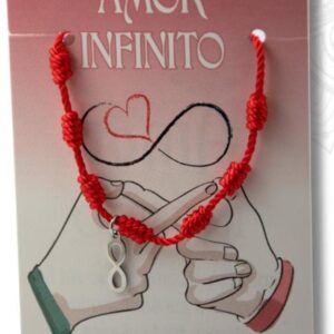 PULSERA 7 NUDOS ROJA INFINITO