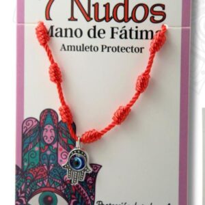 PULSERA 7 NUDOS ROJA MANO DE FATIMA
