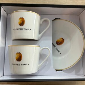 SET COFFEE PORCELANA 2 TAZAS CON PLATO 0.23L