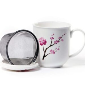 TAZA CHERRY BLOSSOM PORCELANA 0,38L FILTRO Y TAPA