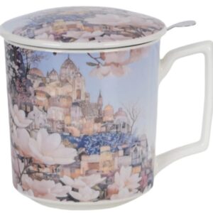 TAZA MODERN MAGNOLIA PORCELANA 0,40L FILTRO Y TAPA