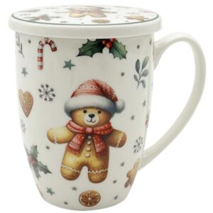 TAZA CHRISTMAS CUTIES PORCELANA 0,35L FILTRO Y TAPA