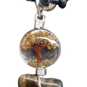 COLLAR ARBOL PIEDRA MINERAL OJO DE TIGRE