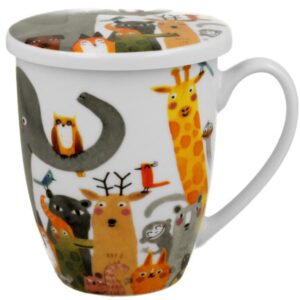 TAZA ANIMALS PORCELANA 0,35L FILTRO Y TAPA