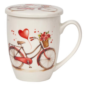 TAZA BIKE-HEART PORCELANA 0,35L FILTRO Y TAPA