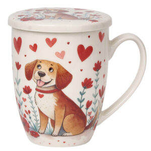 TAZA DOG-HEART PORCELANA 0,35L FILTRO Y TAPA