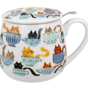 TAZA TEACUPS PORCELANA 0,40L FILTRO Y TAPA