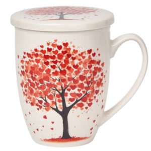 TAZA TREE-HEART PORCELANA 0,35L FILTRO Y TAPA